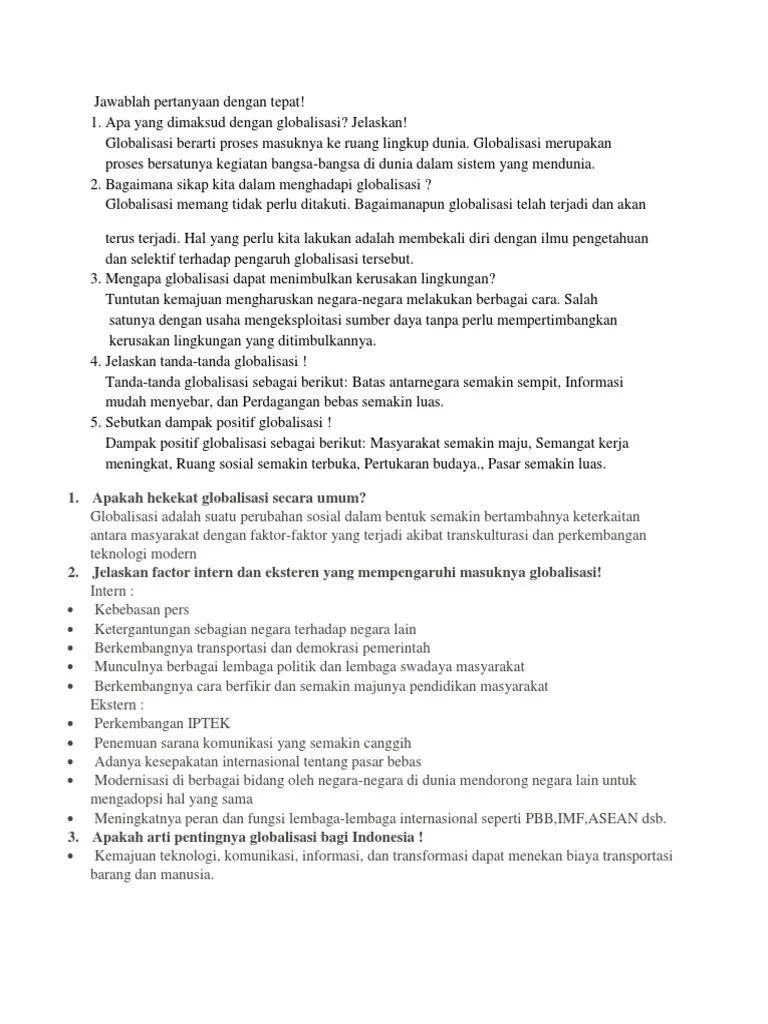 Soal Globalisasi Ekonomi | PDF