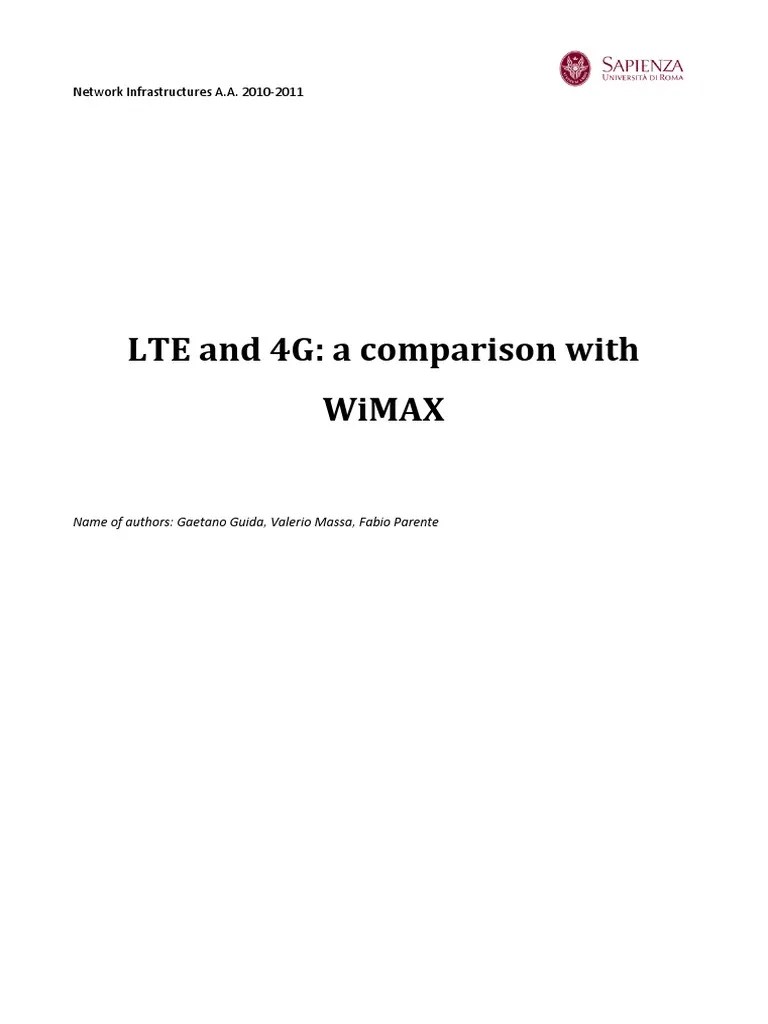 Lte Vs Wimax | PDF | Wi Max | Transmission Control Protocol