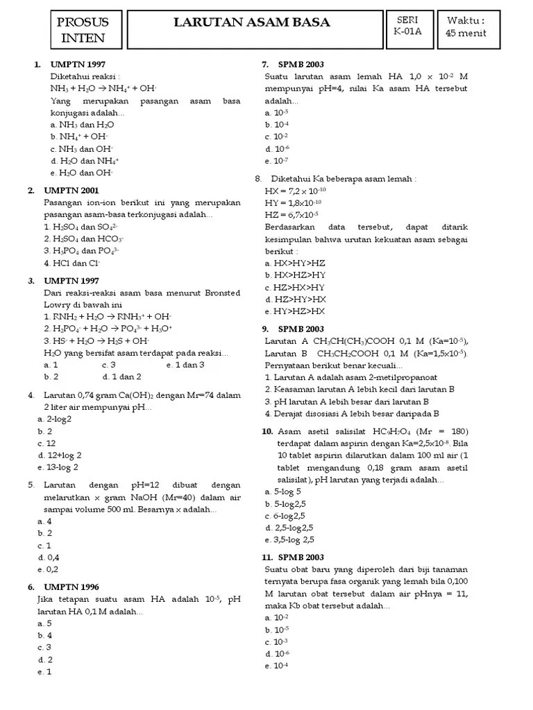 Latihan Soal Asam Basa 3 | PDF