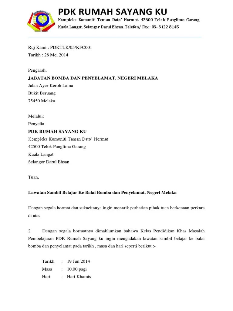 Karangan Surat Rasmi Aduan Lumba Haram - Contoh Tiup