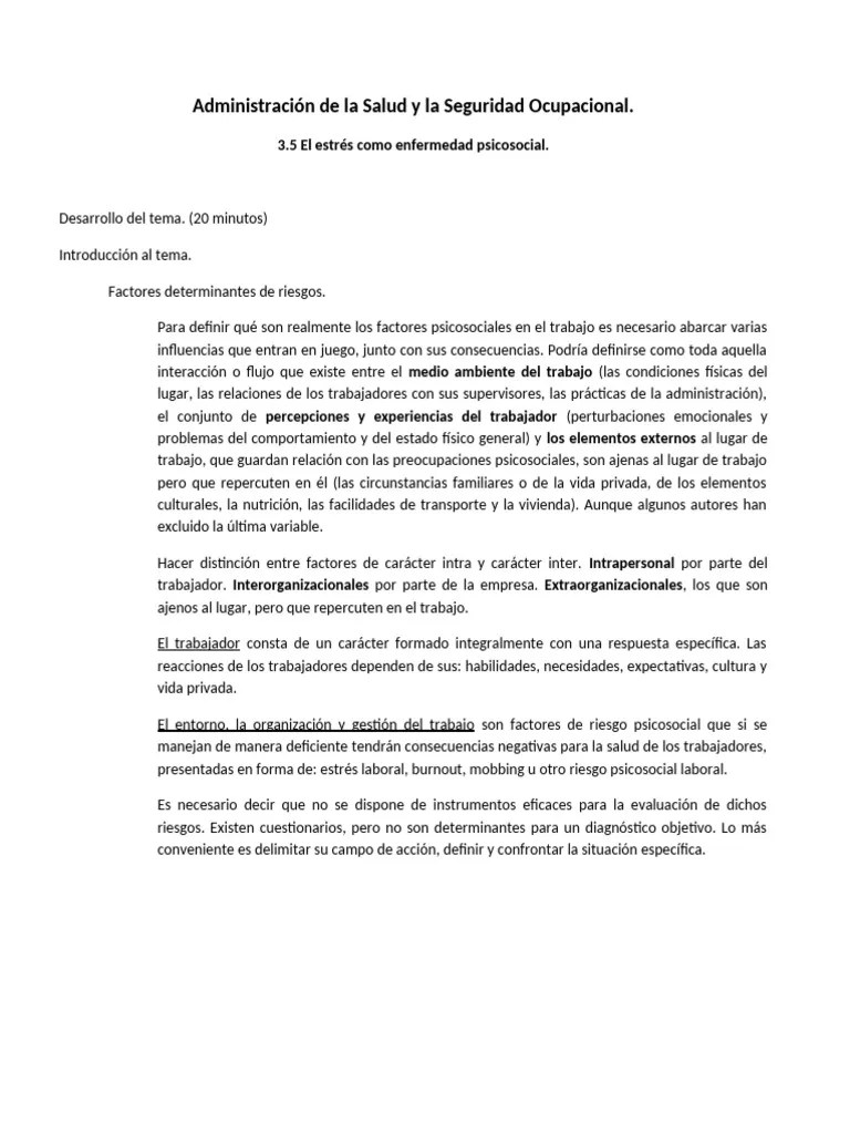 Estrés Como Enfermedad Psicosocial | PDF | Estrés (biología) | Ansiedad