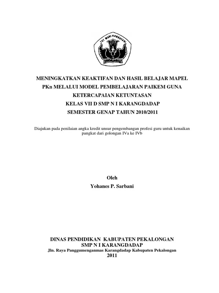 Contoh soal try out ipa ilmu pengetahuan alam kelas 7 smp/mts. Makalah Pkn