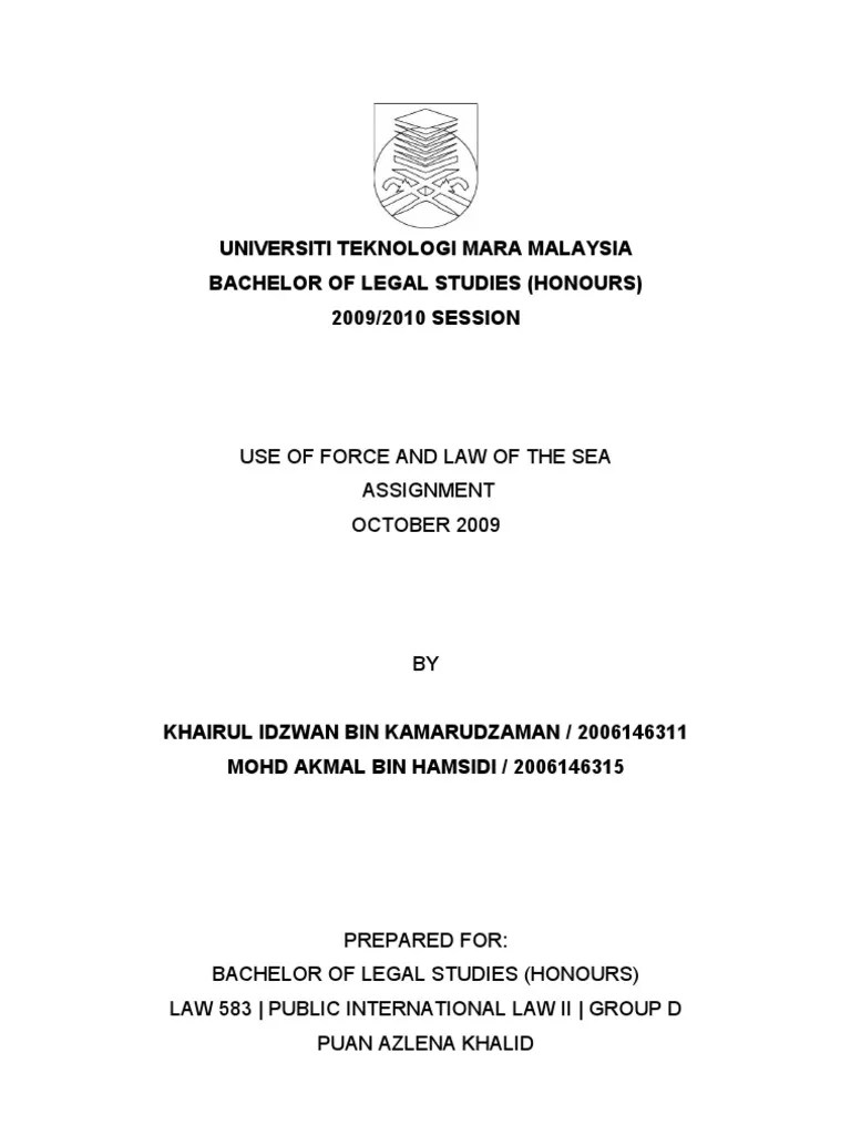 International Law Assignment - Use Of Force And Law Of The Sea | PDF | Territorial Waters ...