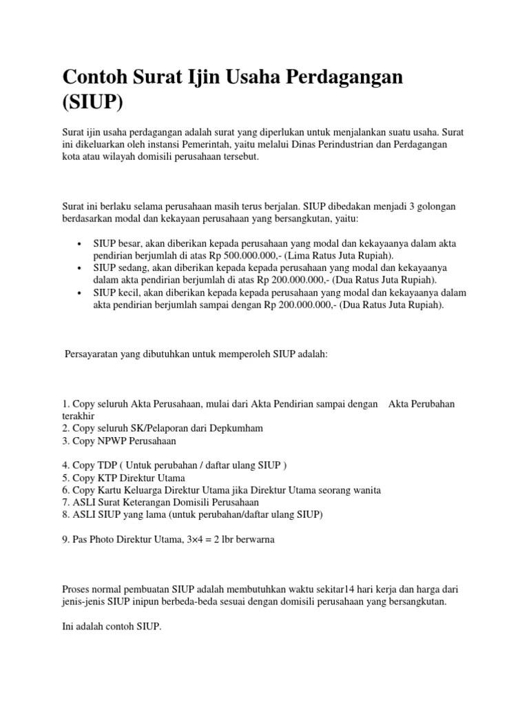 Contoh petunjuk penggunaan, mengenai nama dan alamat importir, merek, jenis, . Contoh Surat Izin Tempat Usaha Perdagangan Nusagates
