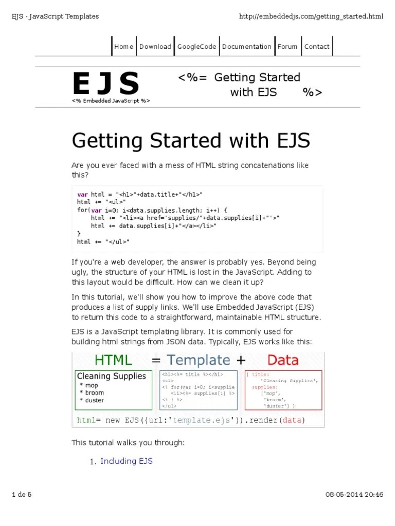 Ejs | PDF | Java Script | Json