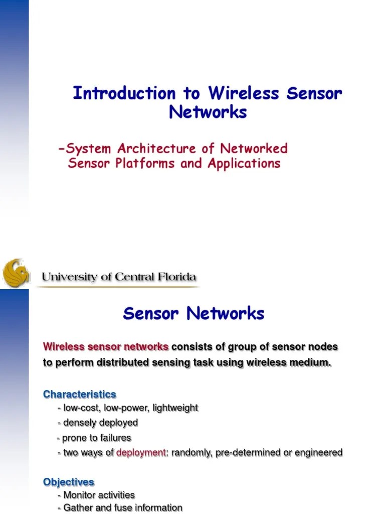 Introduction To Wireless Sensor Networks: System Architecture Of ...