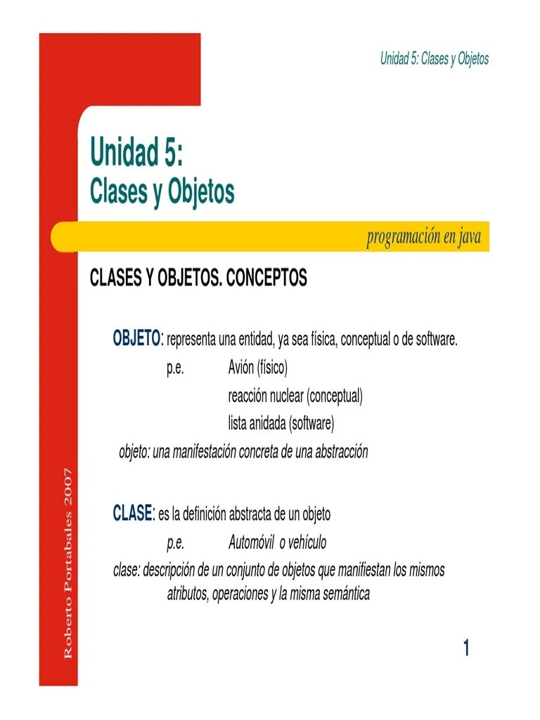5 - Clases Y Objetos | PDF | Objeto (informática) | Java (lenguaje De ...