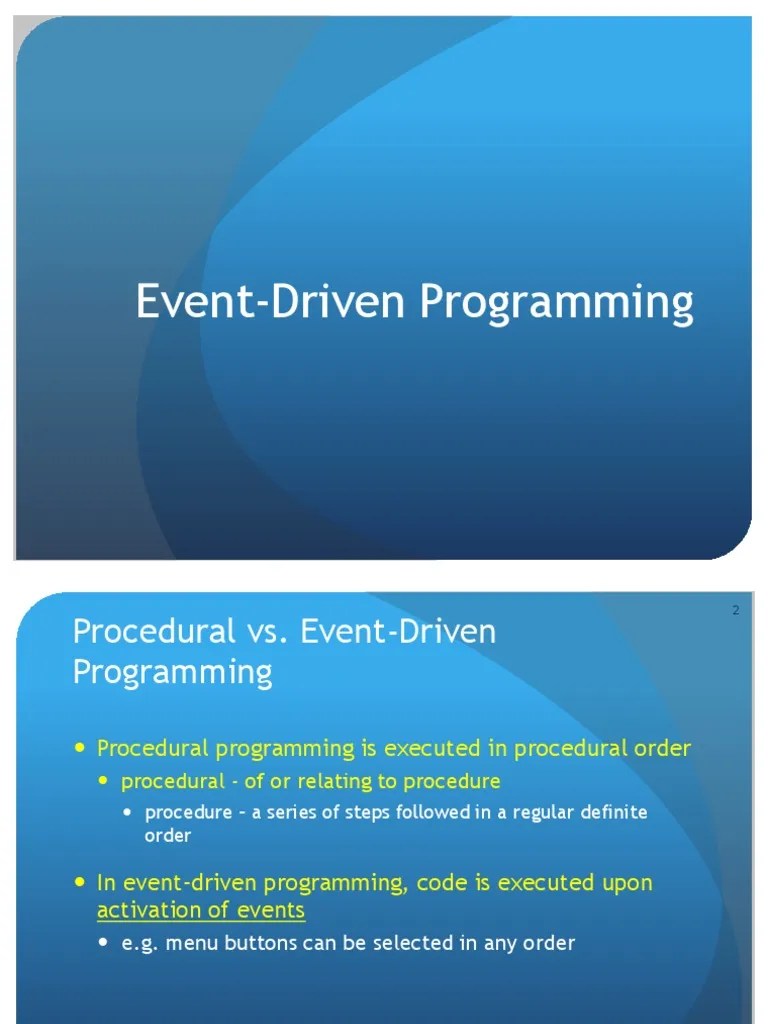 2 Event Driven Programming | PDF | Class (Computer Programming ...