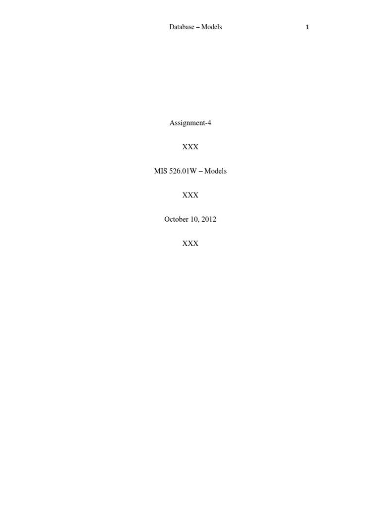 Assignment-4 Database Design - Models | PDF | Databases | Information ...