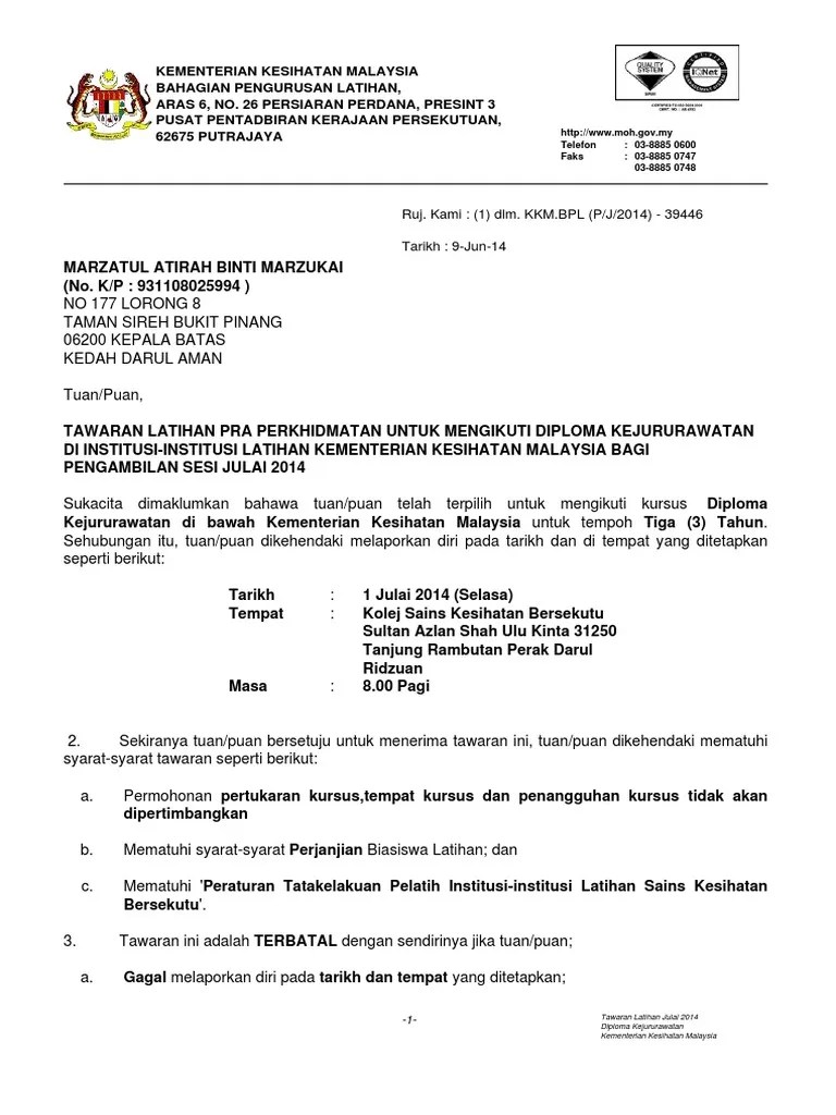 Contoh surat lantikan kerja swasta. Surat Tawaran Pdf