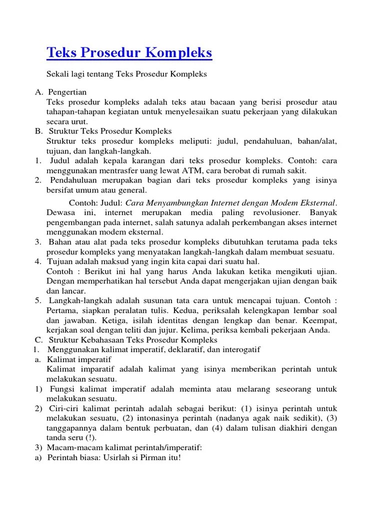 Contoh Soal Evaluasi Struktur Isi Dan Bahasa Teks Prosedur Kompleks Ezy Blog Cute766
