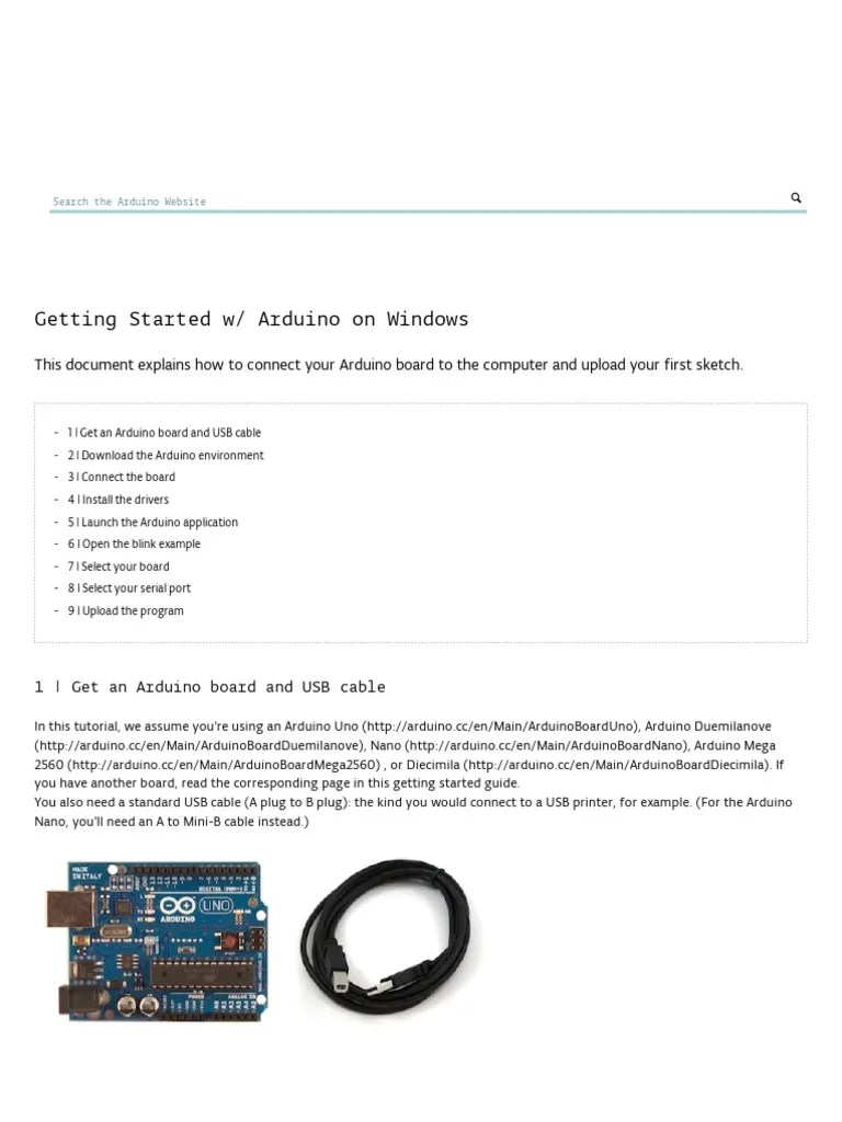 Getting Started W/ Arduino On Windows | Download Free PDF | Arduino ...