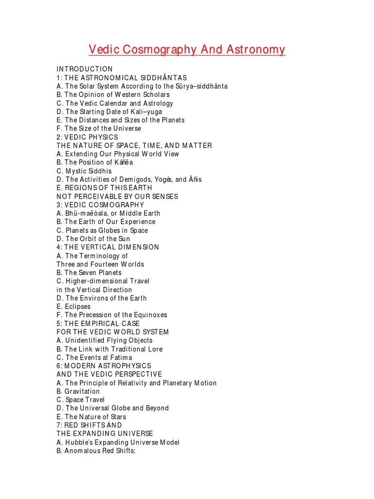 Vedic Cosmography And Astronomy | Download Free PDF | Planets ...