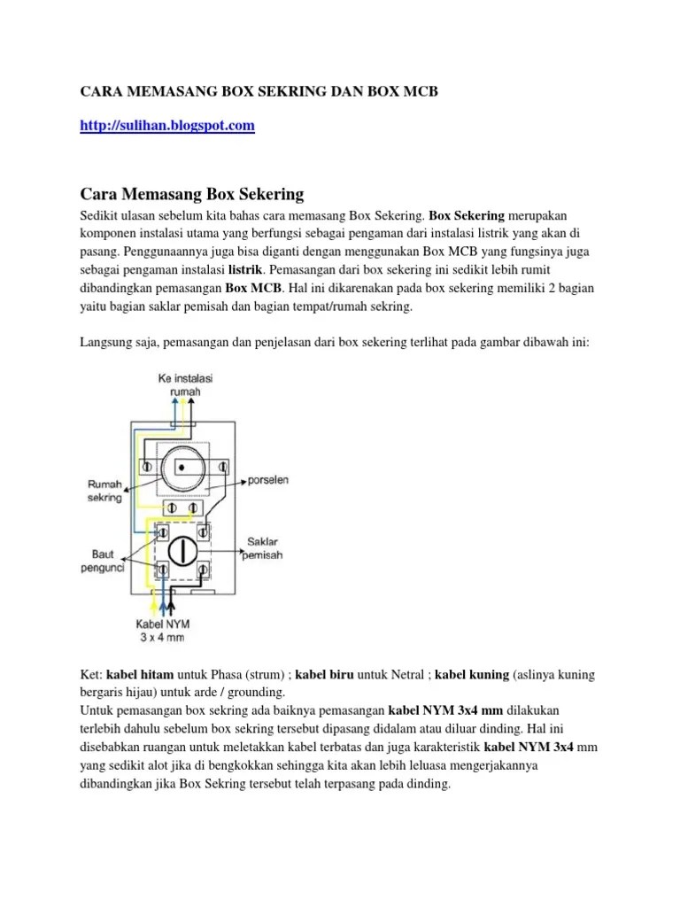 Cara Memasang Box Sekring Dan Box MCB | PDF
