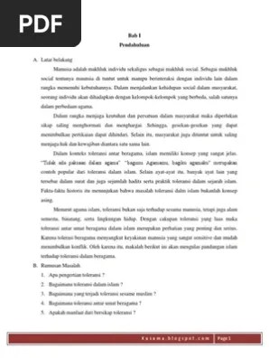 Artha sari & nikodemus thomas martoredjo. Makalah Toleransi Beragama Pdf