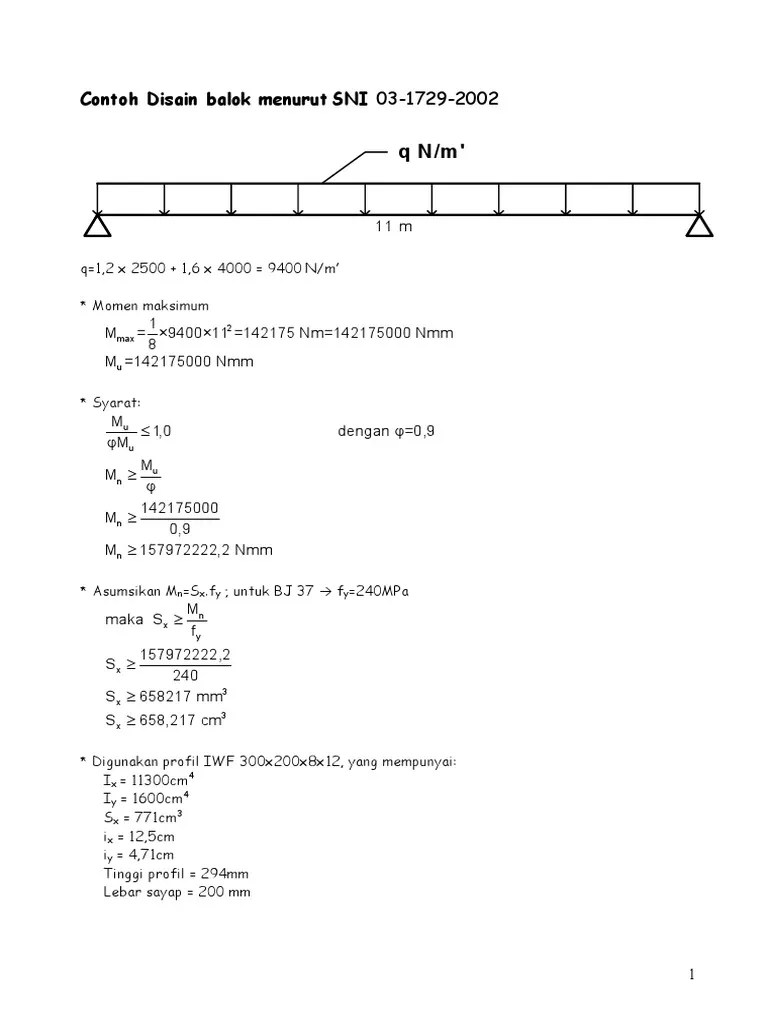 Contoh Soal Struktur Baja 2 Berbagi Struktur Cute766