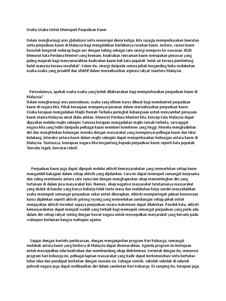 Terdapat pelbagai cara pihak sekolah boleh lakukan bagi memupuk perpaduan kaum di . Langkah Langkah Untuk Mengekal Dan Memantapkan Perpaduan Kaum Di Malaysia Pdf