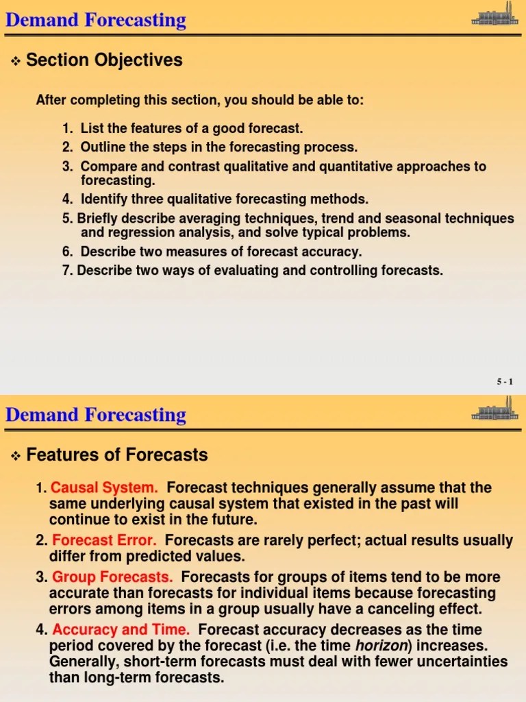 Demand Forecasting - Lecture Notes | PDF | Seasonality | Forecasting