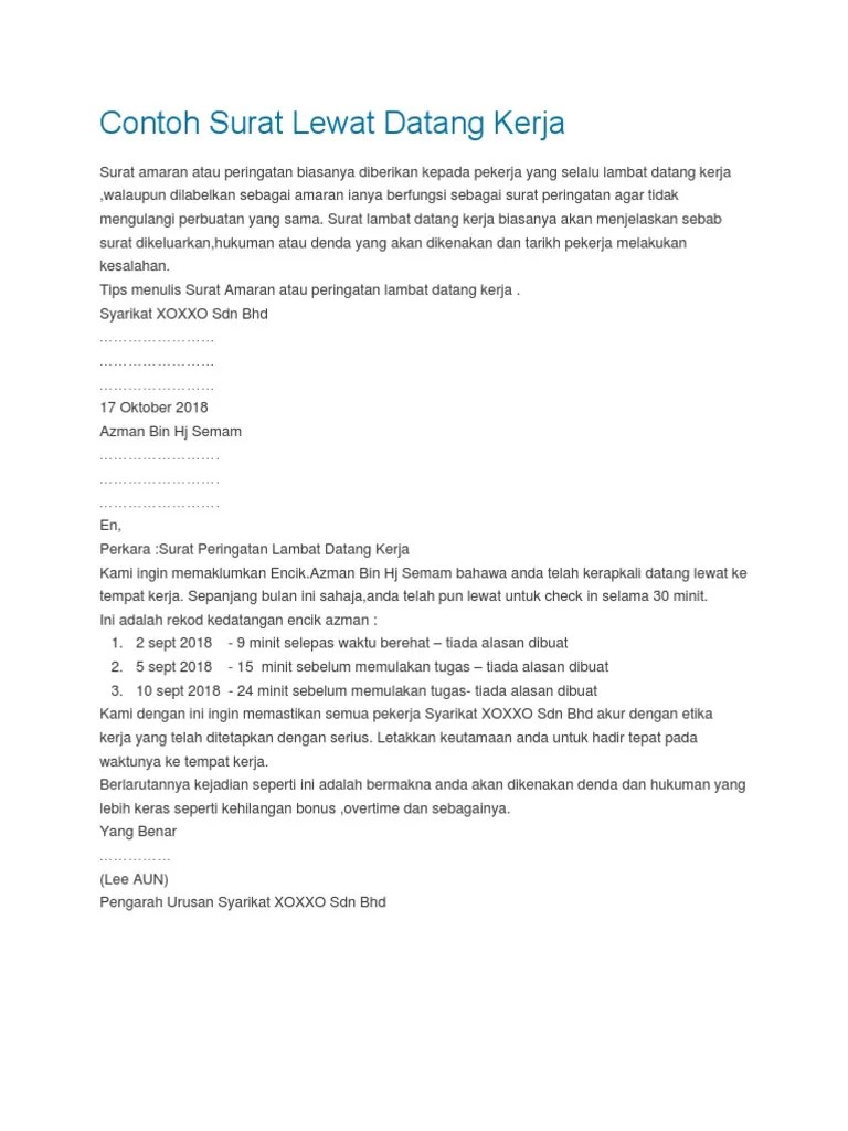 Contoh Surat Amaran Untuk Pekerja Tidak Hadir - Amaran Contoh Surat Tunjuk Sebab Tidak Hadir Kerja Otosection