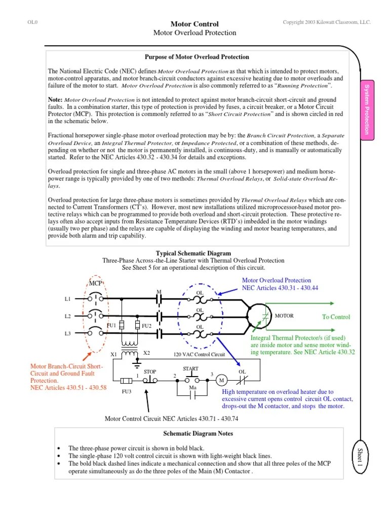 Motor Control Motor Overload Protection | PDF | Power Supply | Relay