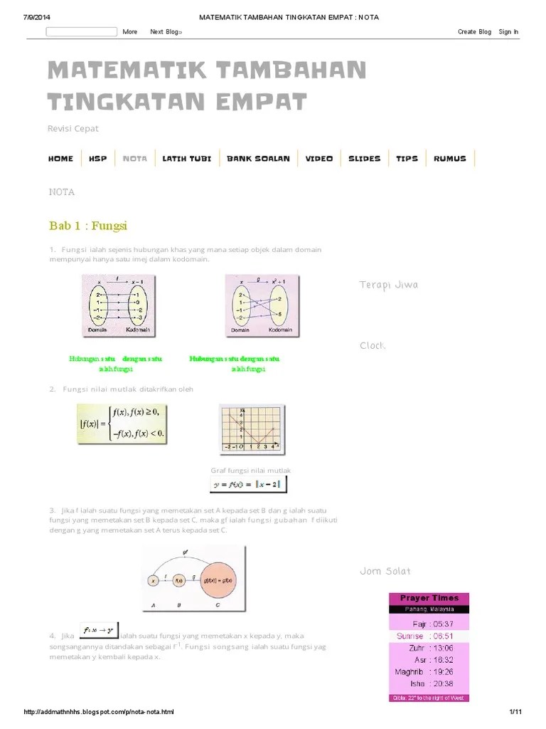 Soalan matematik tambahan spm mengikut bab nuring . Matematik Tambahan Tingkatan 4 Bab 1 Latihan