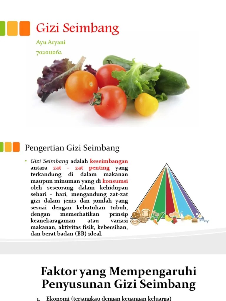 Materi Penyuluhan Gizi Seimbang - Ayu Aryani | PDF