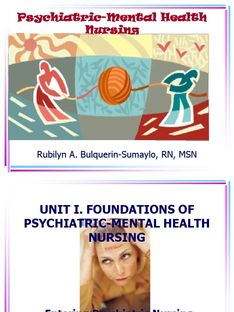Lesson 1 - Introduction To Psychiatric Mental Health | PDF ...