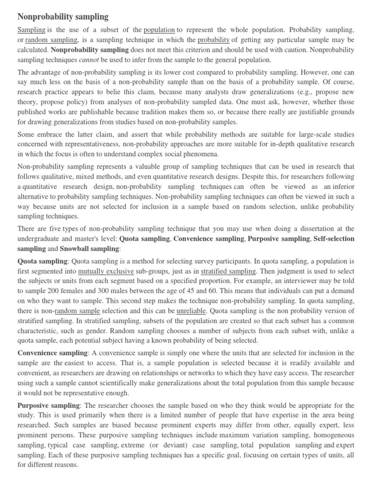 Nonprobability Sampling | PDF | Sampling (Statistics) | Scientific Method