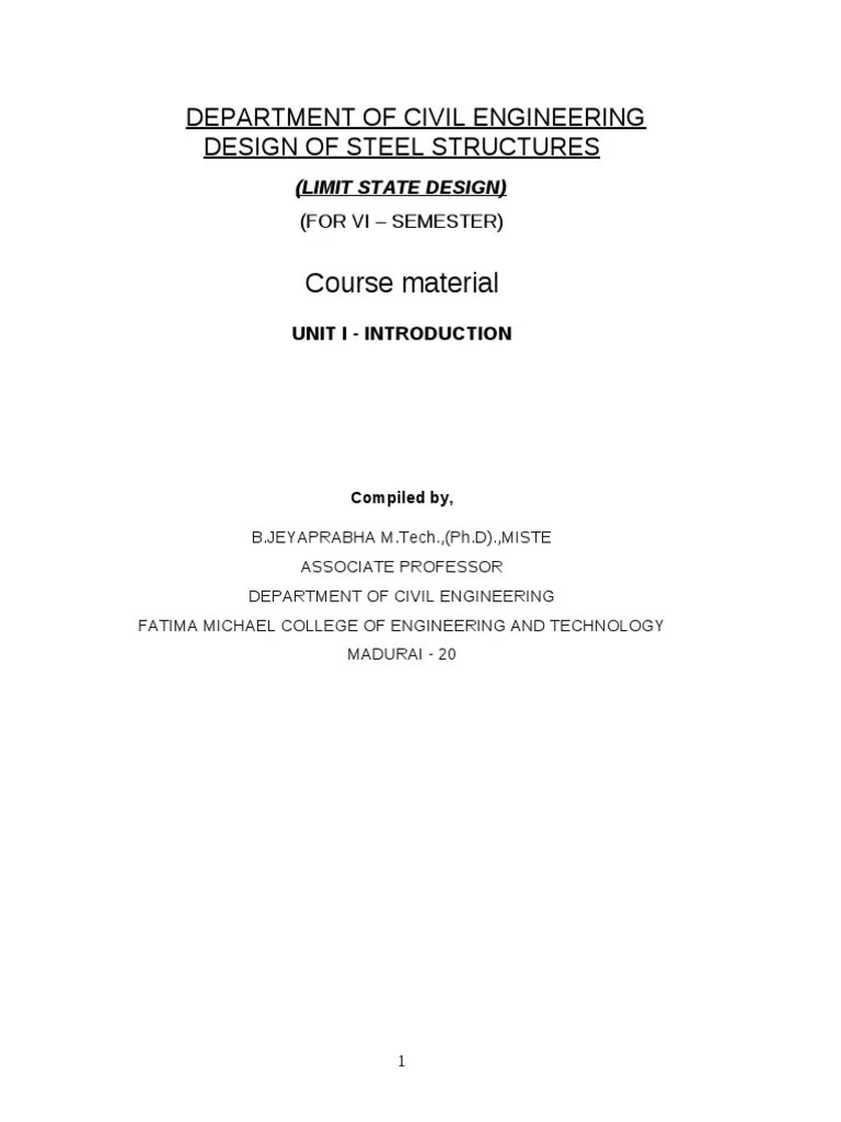 Design Of Steel Structures Notes | PDF | Fracture | Steel