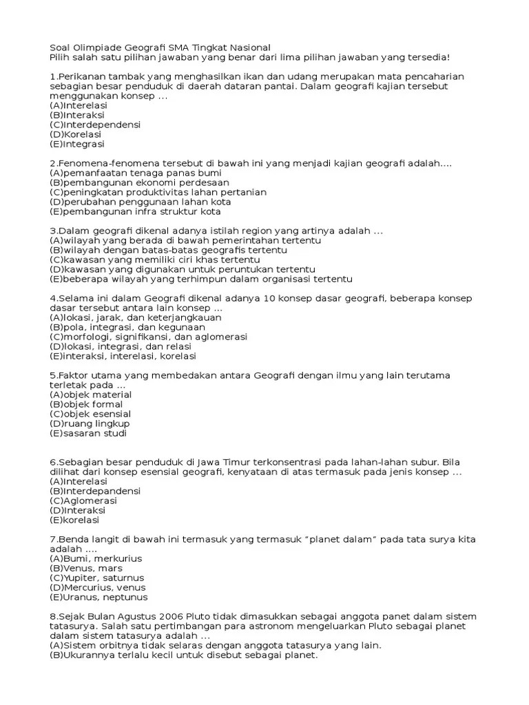 Tugas kuliah dan blog kesehatan. Soal Dan Jawaban Geografi Sma Kemendikbud