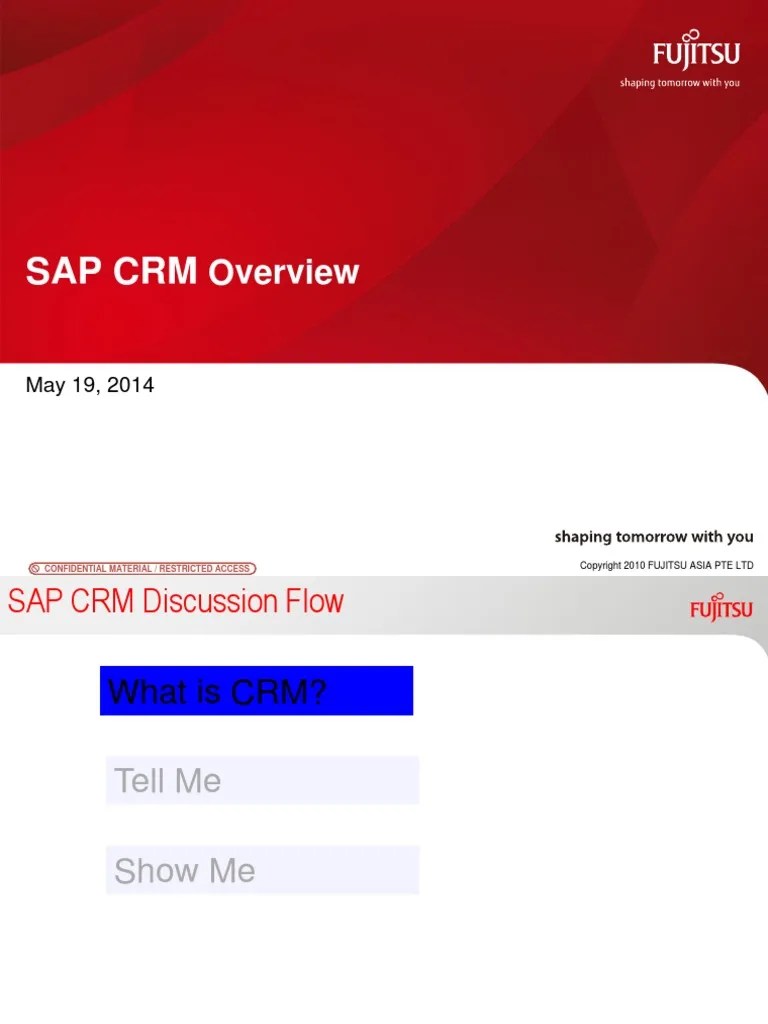 SAP CRM Overview | PDF | Customer Relationship Management | Sap Se