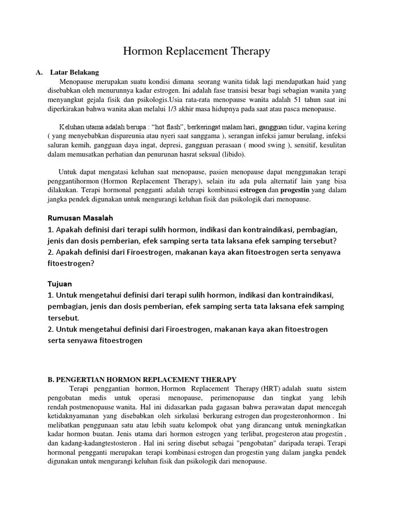 Hormon Replacement Therapy | PDF