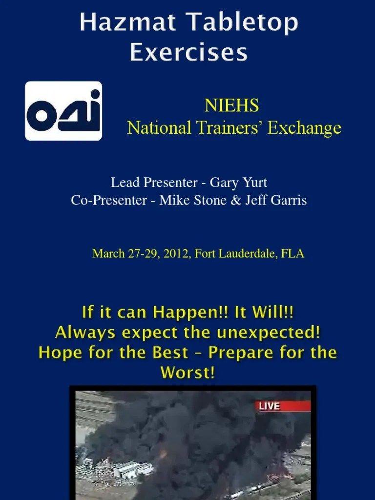 54 Tabletop Exercises | PDF | Dangerous Goods | Safety