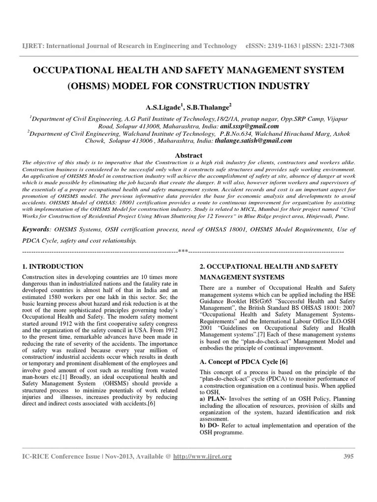 Occupational Health And Safety Management System | PDF | Occupational ...
