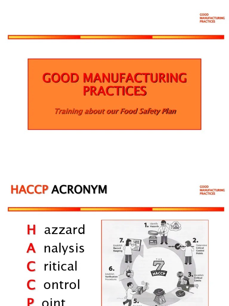 Training GMP Slideshow | PDF | Hazard Analysis And Critical Control Points | Production And ...