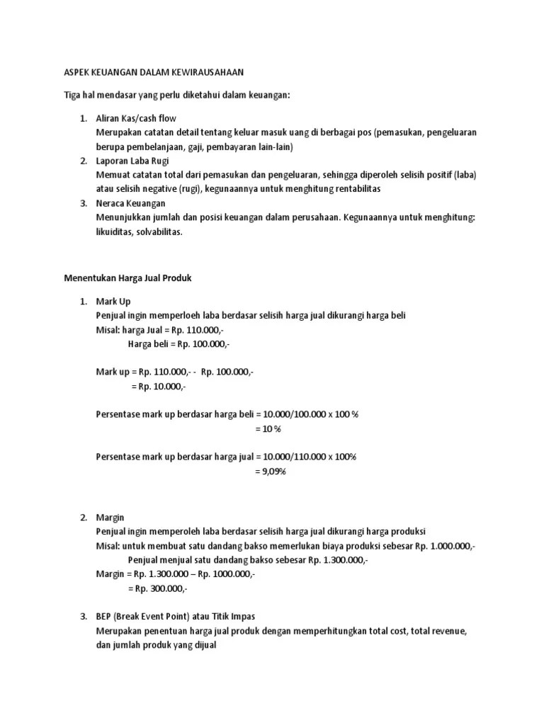 Contoh laporan keuangan koperasi koperasi merupakan badan usaha yang beranggotakan orang seorang . Aspek Keuangan Dalam Kewirausahaan Pdf