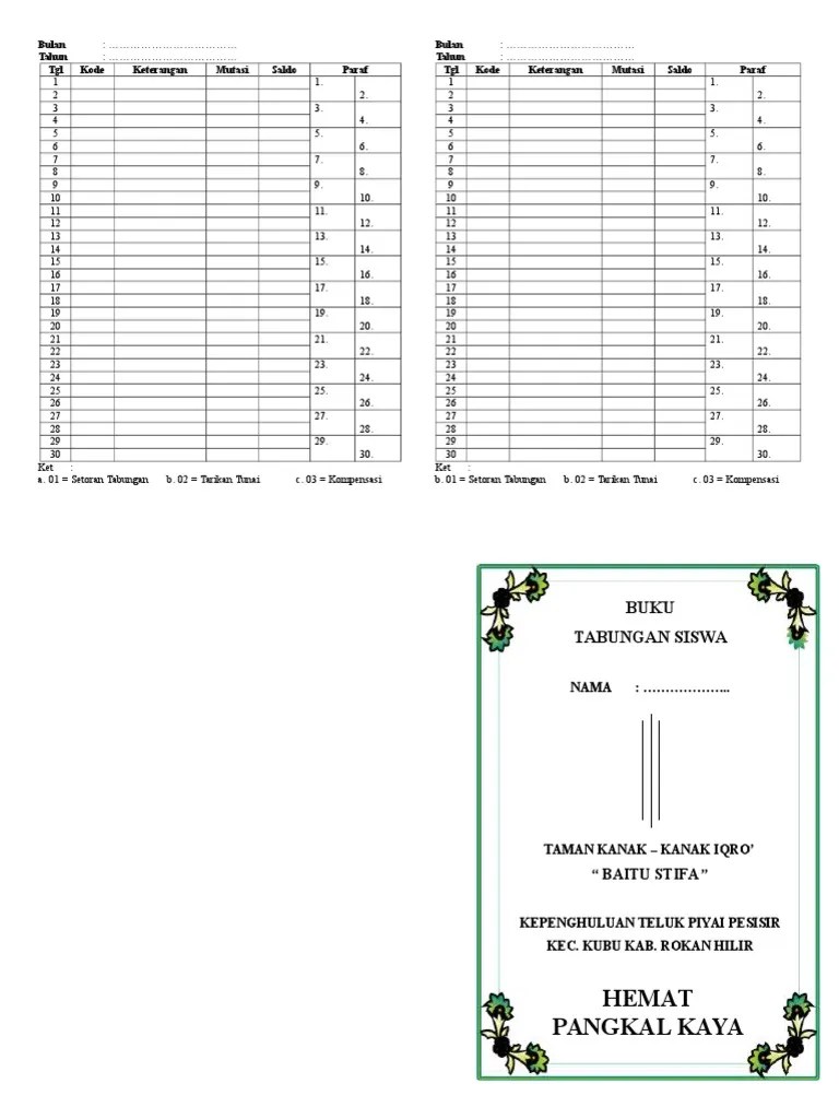 Baca juga rpp kurikulum 2013 smp kelas 8 terbaru. Buku Tabungan Siswa Pdf