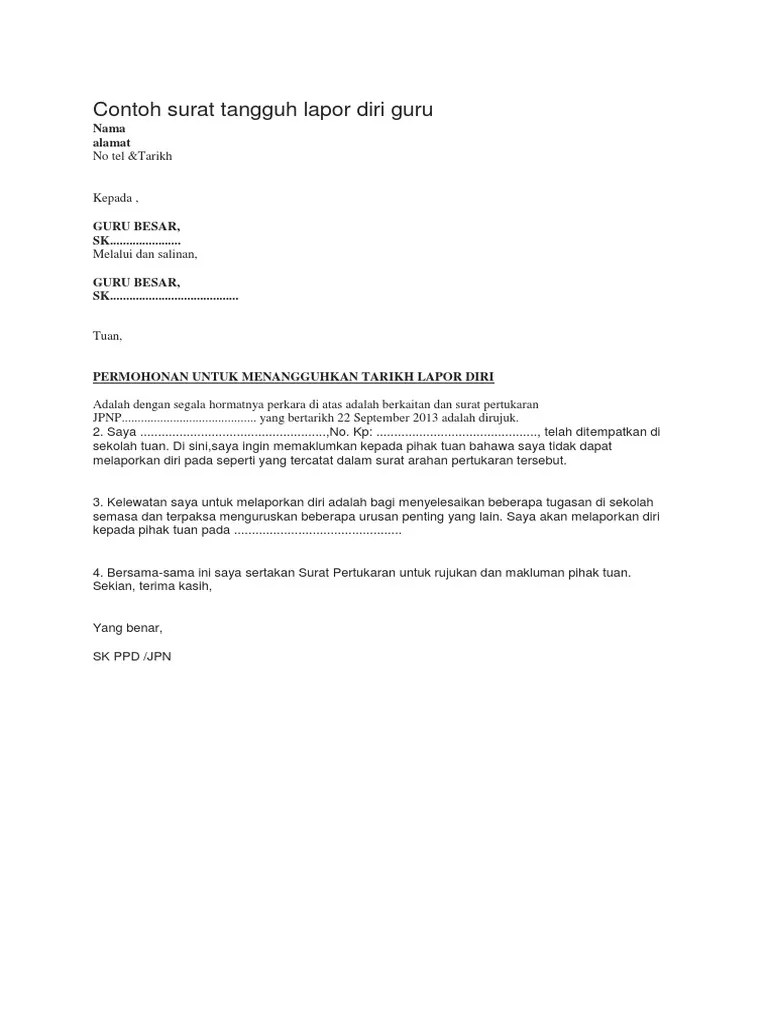 Saya hanya menurut, dan kini saya tanpa sehelai benang pun yang menutup ditariknya tangan saya ke kamar mandi, dia … Contoh Surat Tangguh Lapor Diri Guru Pdf