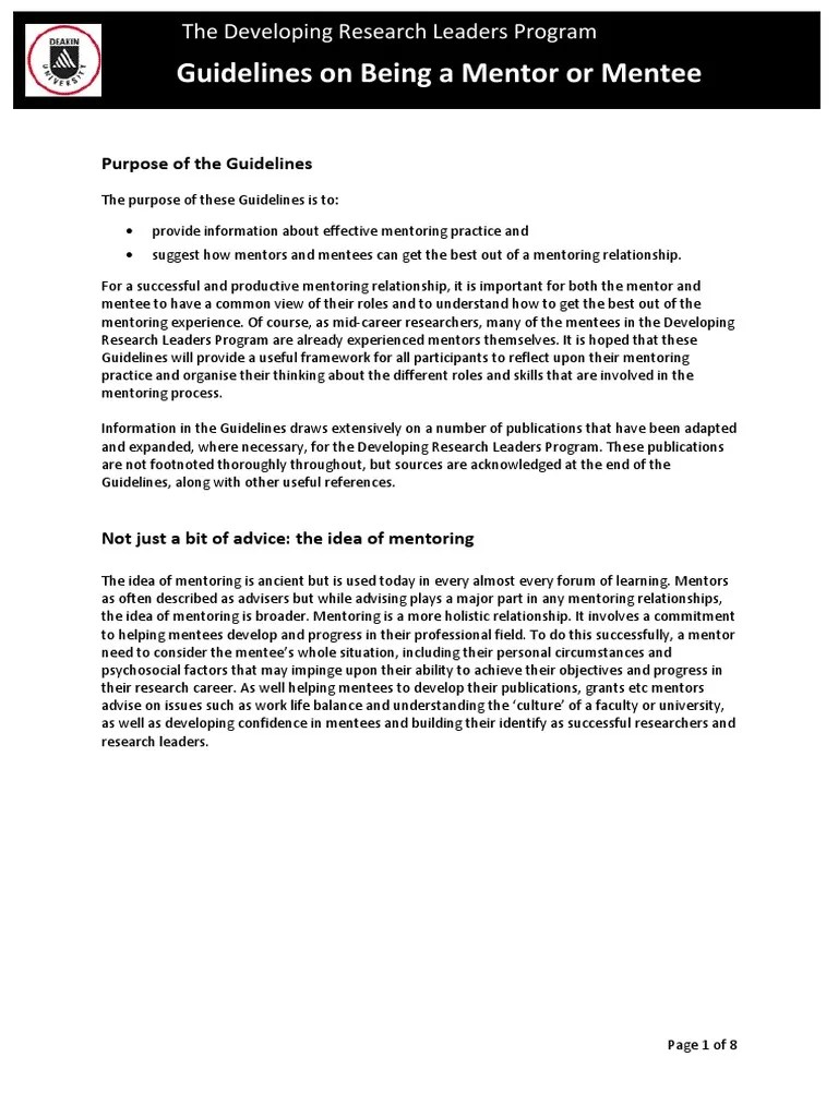 Mentoring | PDF | Mentorship | Leadership