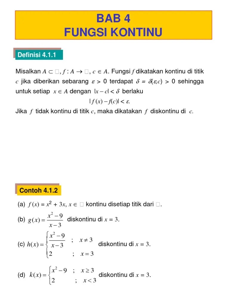Analisis I Fungsi-Kontinu | PDF