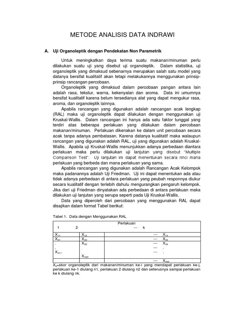 Analisis Data Organoleptik | PDF