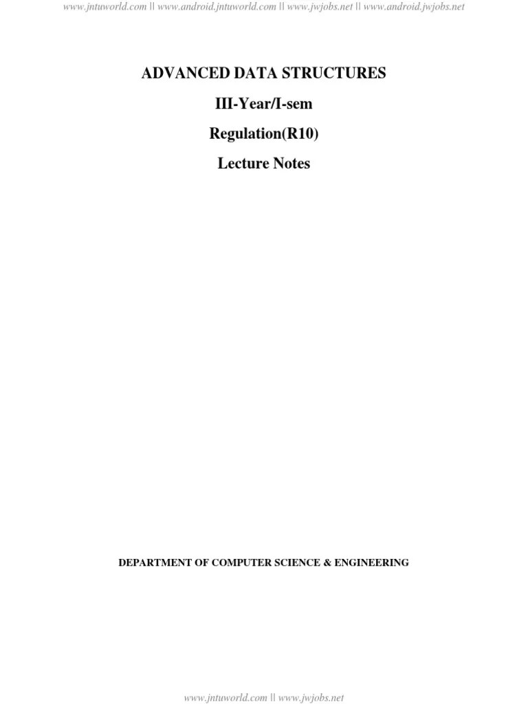 Advanced Data Structures Notes | PDF | Algorithms | Teaching Mathematics