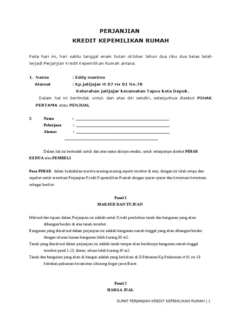 Contoh Addendum Surat Perjanjian Jual Beli - Contoh Surat