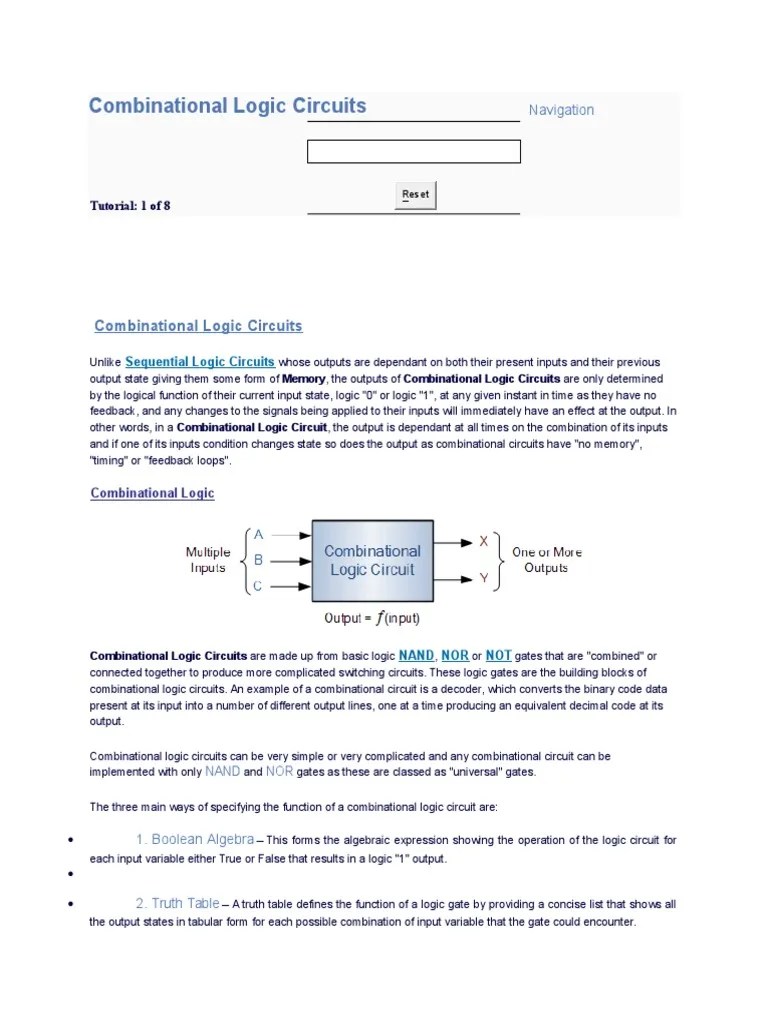 Combinational Logic Circuits | PDF | Logic Gate | Amplifier