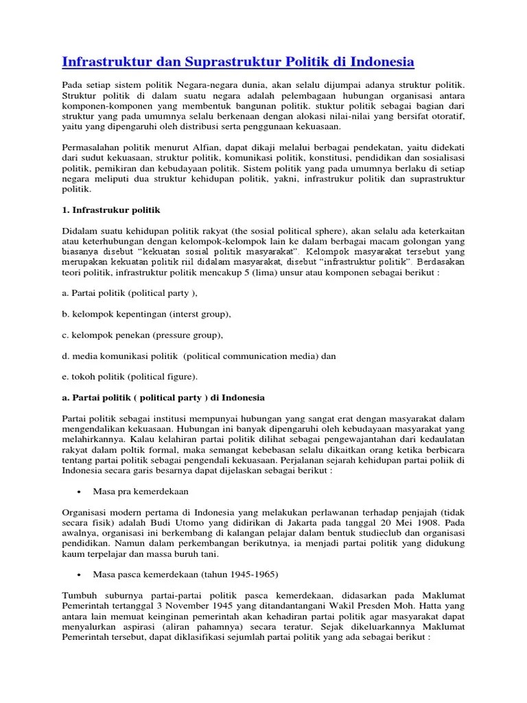 Infrastruktur Dan Suprastruktur Politik Di | PDF