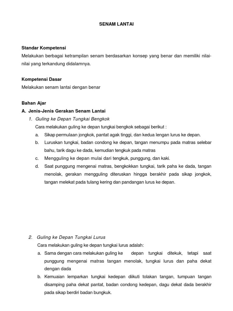 Unsur Unsur Gerakan Dalam Senam Lantai - Berbagai Unsur