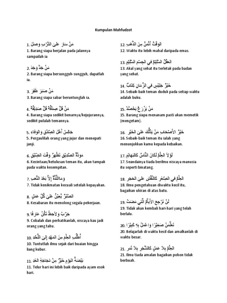 Kumpulan Mahfudzot | PDF