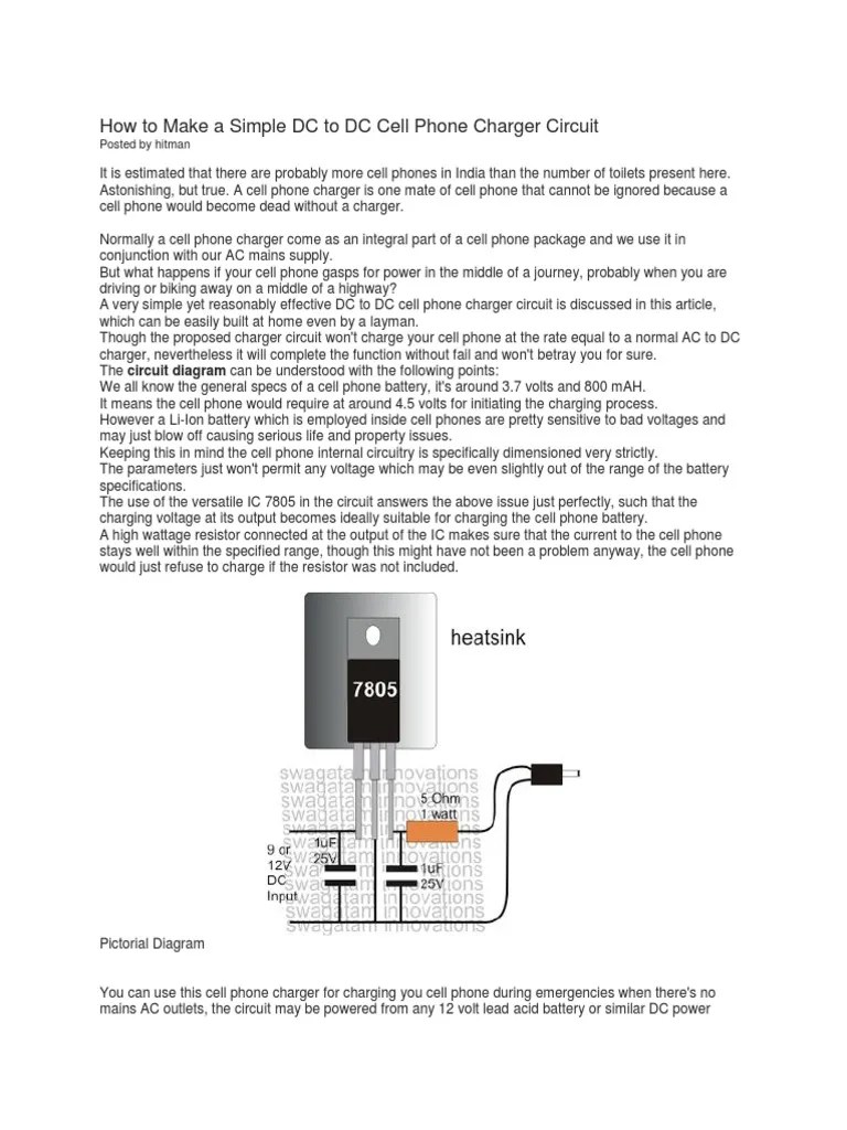 How To Make A Simple DC To DC Cell Phone Charger Circuit | PDF | Battery Charger | Relay