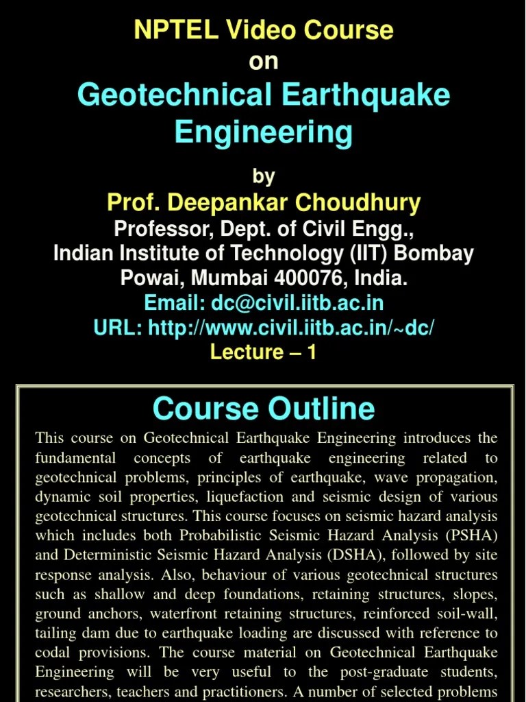 Lecture Geotech Engineering | PDF | Geotechnical Engineering | Tsunami