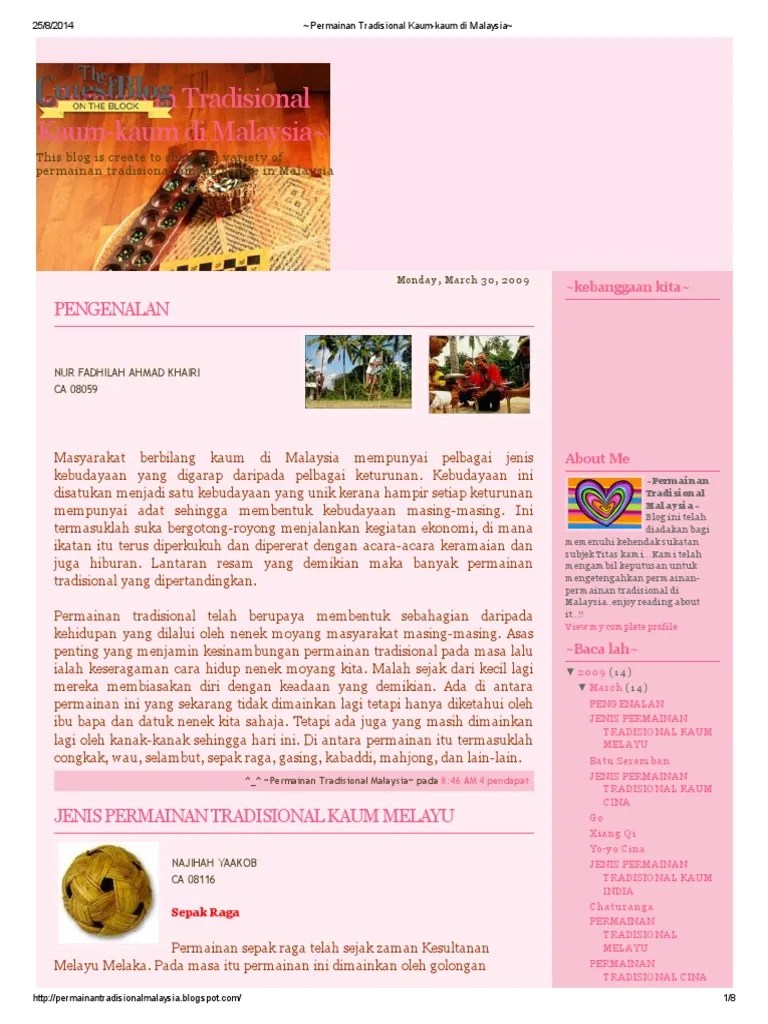 Go yaitu permainan berpapan yang dimainkan oleh dua orang. Permainan Tradisional Kaum Kaum Di Malaysia Pdf